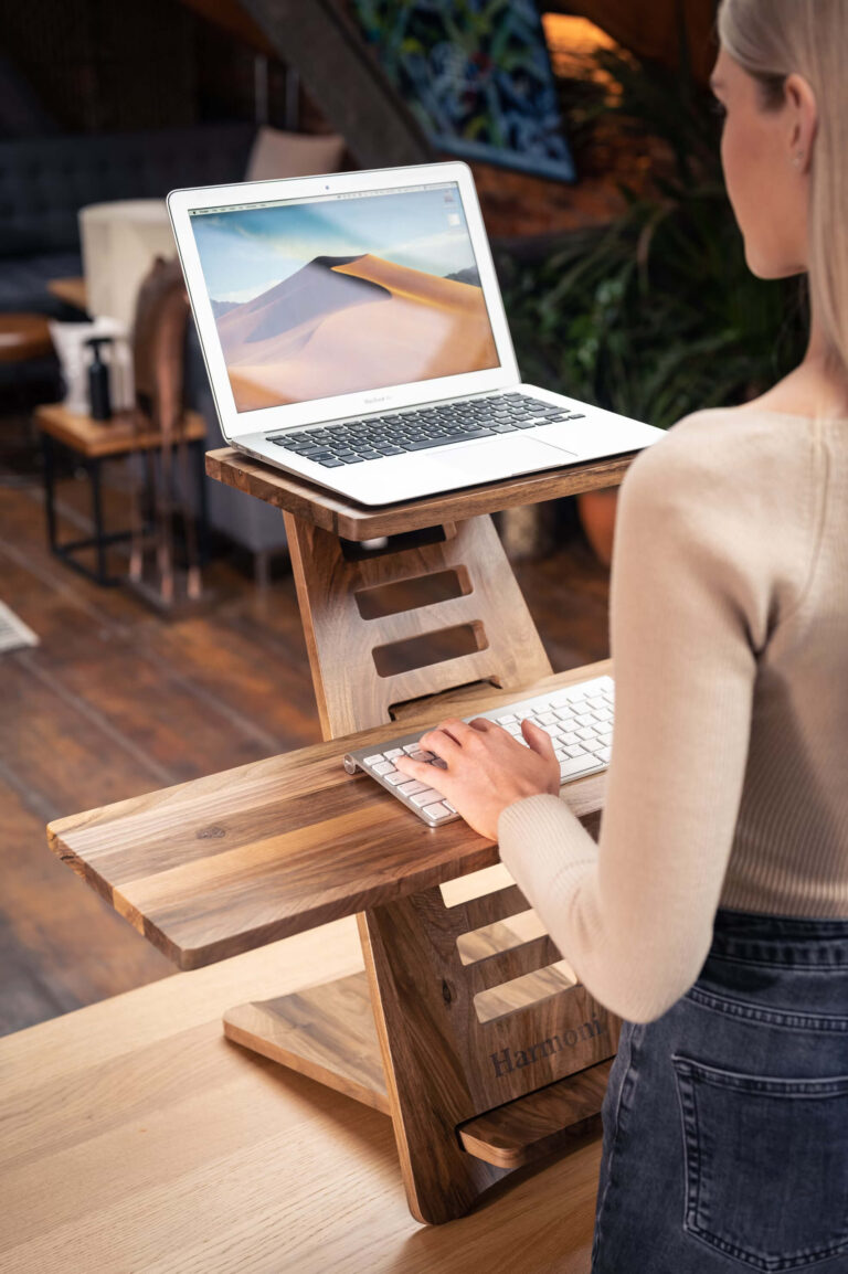 Standing desk converter